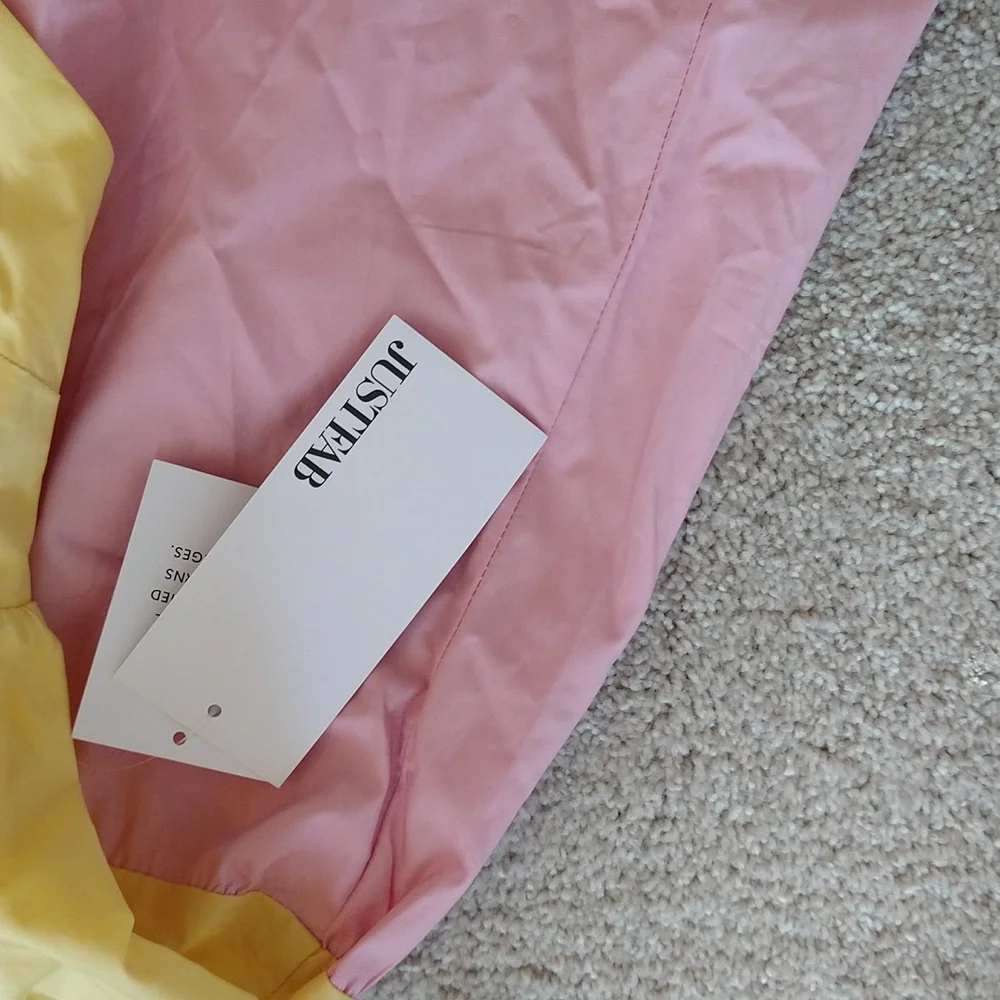 A super summery Just Fab yellow, pink, and blue dress size Large - Picture 5 of 6